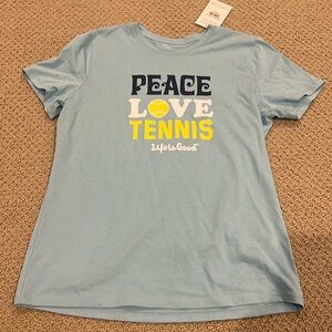 LIFE IS GOOD (peace love tennis tee)